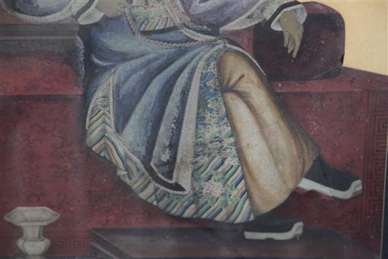 19th century Chinese School Portrait of a seated Chinaman 22.5 x 17in.